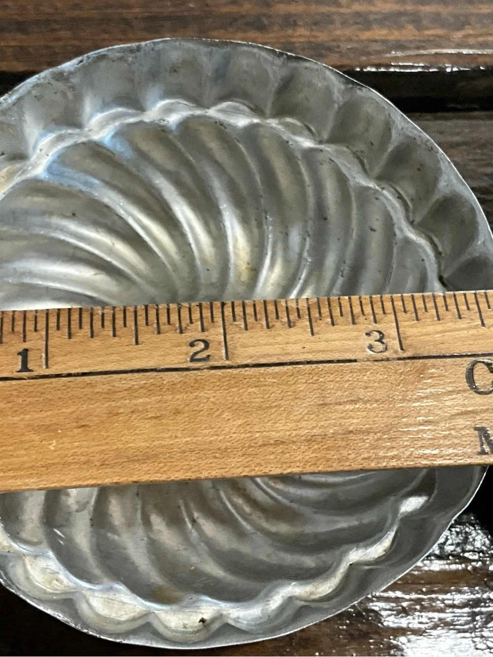 Vintage Lot of 5 Mini Bundt Jello Aluminum Pans Tins Swirl 3.75”